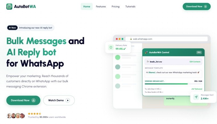 AutoBotWA WhatsApp automation platform screenshot